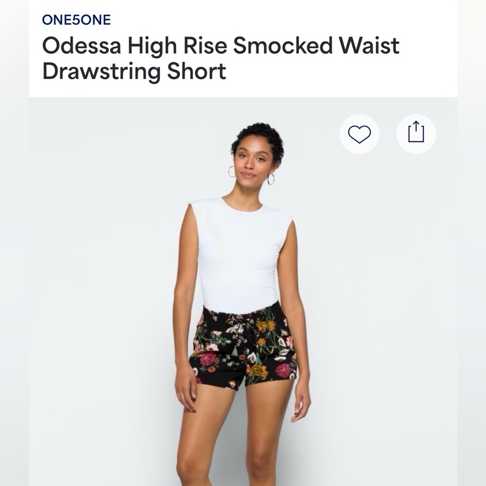 ONE5ONE Floral Black Women's Shorts